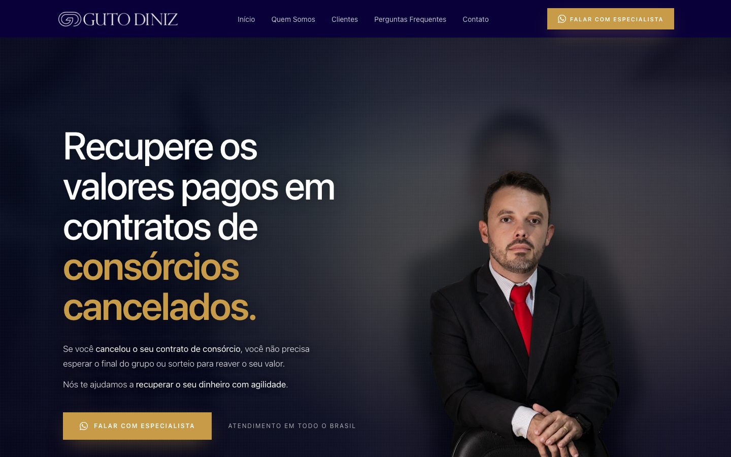 Site do advogado Guto Diniz